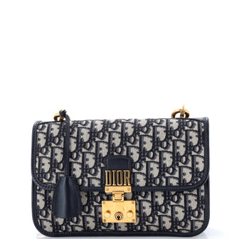 Christian Dior Dioraddict Flap Bag with Strap Oblique Canvas Medium