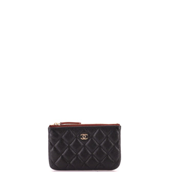 Chanel Classic O Case Pouch Quilted Caviar Mini