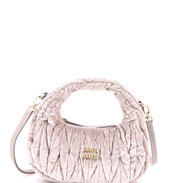 Miu Miu Wander Hobo Matelasse Velvet Mini