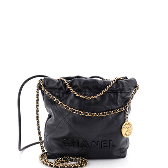 Chanel 22 Chain Hobo Quilted Caviar Mini