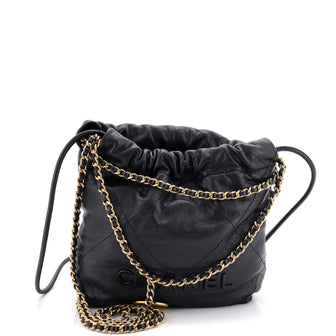 Chanel 22 Chain Hobo Quilted Caviar Mini