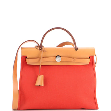Hermes Herbag Zip Leather and Toile 31