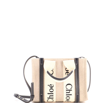 Chloe Woody Tote Canvas with Leather Small