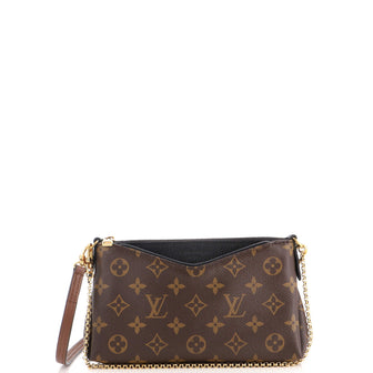 Louis Vuitton Pallas Clutch Monogram Canvas with Leather