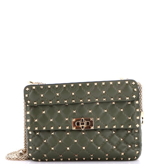 Valentino Garavani Rockstud Spike Flap Bag Quilted Leather Medium