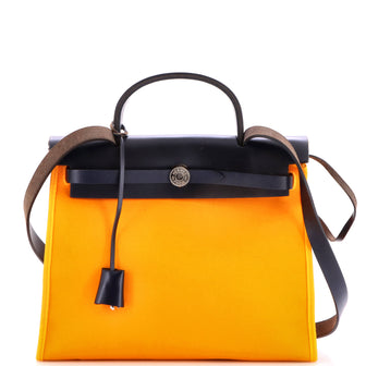 Hermes Herbag Zip Leather and Toile 31