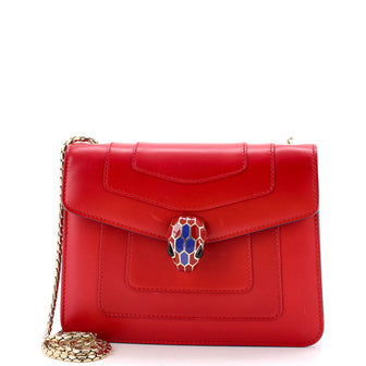 Bvlgari Serpenti Forever Square Shoulder Bag Leather Small