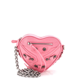 Balenciaga Le Cagole Giant Studs Heart Chain Bag Leather Mini