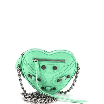 Balenciaga Le Cagole Giant Studs Heart Chain Bag Leather Mini