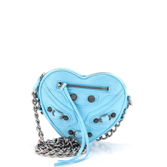 Balenciaga Le Cagole Giant Studs Heart Chain Bag Leather Mini