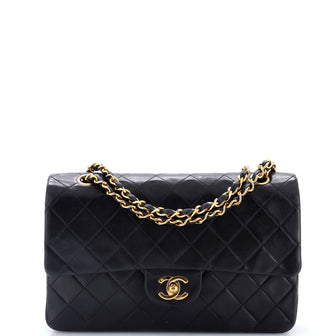 Chanel Vintage Classic Double Flap Bag Quilted Lambskin Medium