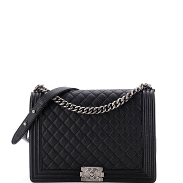 Chanel Boy Flap Bag Quilted Caviar New Medium