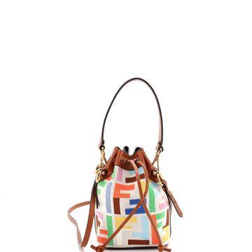 Fendi Mon Tresor Bucket Bag Zucca Embroidered Canvas Mini