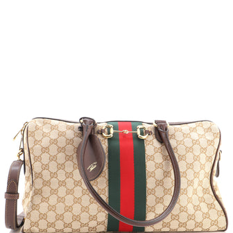 Gucci Borsetto Boston Bag GG Canvas Large