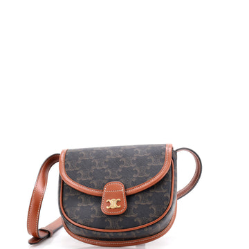 Celine Besace Flap Bag Triomphe Coated Canvas Mini