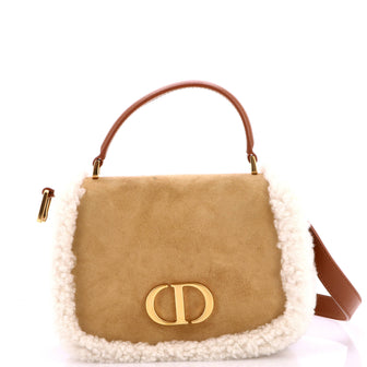 Christian Dior 30 Montaigne Avenue Top Handle Bag Suede and Shearling Medium