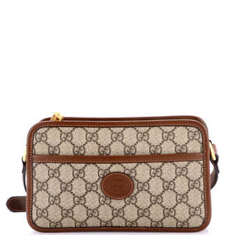 Gucci Interlocking G Patch Camera Bag GG Coated Canvas Mini