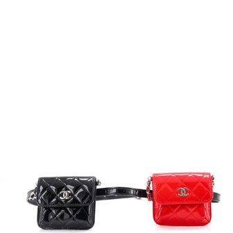 Chanel CC Belt In Love Waist Bag Quilted Patent Mini