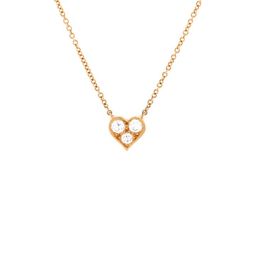 Tiffany & Co. Sentimental Heart 3 Diamond Pendant Necklace 18K Rose Gold with Diamonds