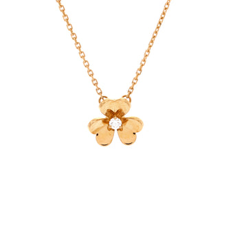 Van Cleef & Arpels Frivole Pendant Necklace 18K Yellow Gold and Diamond Mini