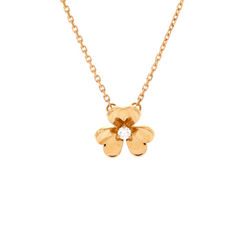 Van Cleef & Arpels Frivole Pendant Necklace 18K Yellow Gold and Diamond Mini