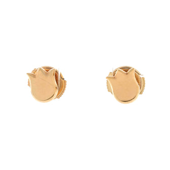 Cartier Tulip Flower Stud Earrings 18K Rose Gold