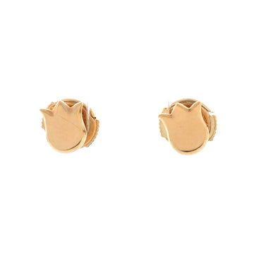 Cartier Tulip Flower Stud Earrings 18K Rose Gold