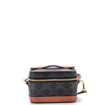 Celine Top Handle Convertible Vanity Case Triomphe Coated Canvas Mini