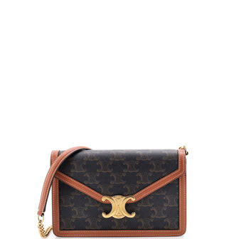Celine Margo Triomphe Wallet on Chain Triomphe Coated Canvas