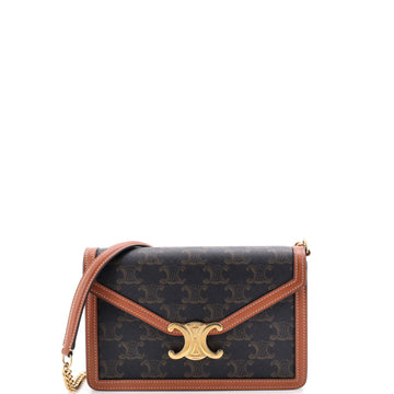 Celine Margo Triomphe Wallet on Chain Triomphe Coated Canvas