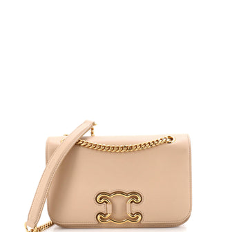 Celine Triomphe Frame Chain Shoulder Bag Leather Medium