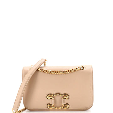 Celine Triomphe Frame Chain Shoulder Bag Leather Medium
