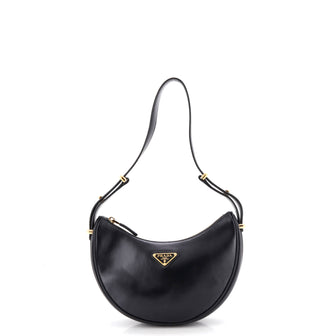 Prada Arque Half Moon Hobo Leather Small
