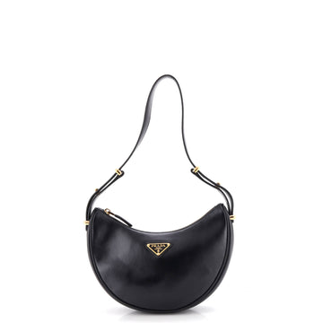 Prada Arque Half Moon Hobo Leather Small