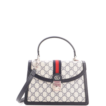 Gucci Ophidia Flap Top Handle Bag GG Coated Canvas Small