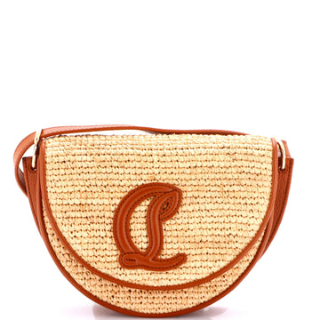 Christian Louboutin By My Side Crossbody Raffia with Leather Small