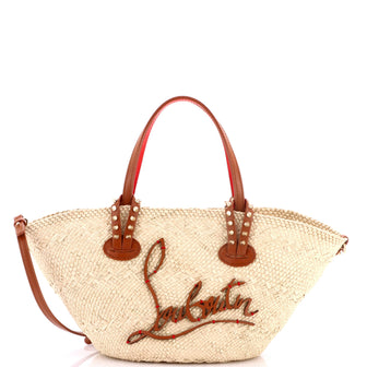 Christian Louboutin Cabata Tote Bag Raffia with Leather Mini