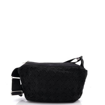 Bottega Veneta Cassette Zip Crossbody Bag Maxi Intrecciato Webbed Canvas
