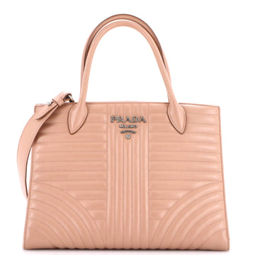 Prada Convertible Open Tote Diagramme Quilted Leather Medium