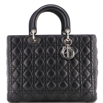 Christian Dior Vintage Lady Dior Bag Cannage Quilt Lambskin Large