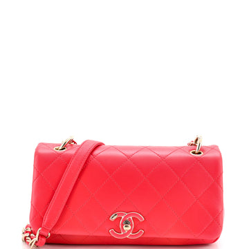 Chanel Twist Chain Enamel CC Flap Bag Quilted Lambskin Large