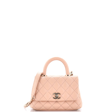 Chanel Coco Top Handle Bag Quilted Caviar Extra Mini