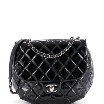Chanel Dubai Messenger Bag Quilted Patent Medium