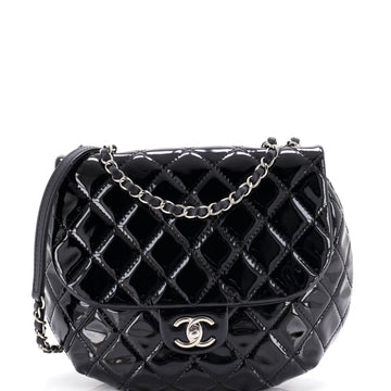 Chanel Dubai Messenger Bag Quilted Patent Medium