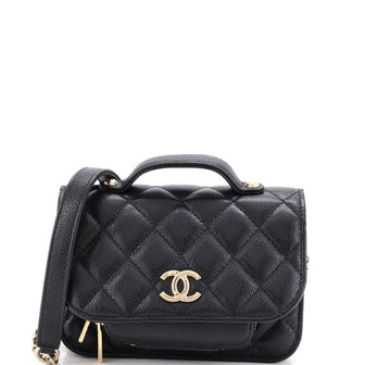 Chanel Business Affinity Flap Clutch with Chain Quilted Caviar