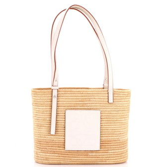 Loewe Square Basket Tote Woven Raffia Small