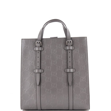 Gucci Tote Bag GG Embossed Perforated Leather Medium