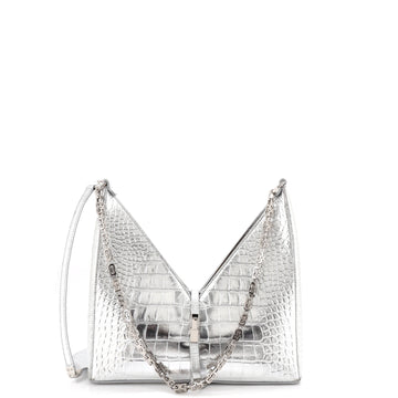 Givenchy Cut Out Shoulder Bag Crocodile Embossed Leather Small