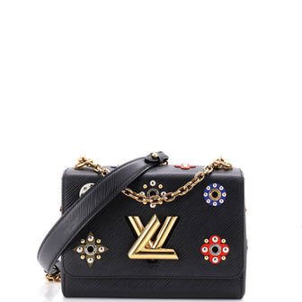 Louis Vuitton Twist Handbag Limited Edition Flower Embellished Epi Leather MM