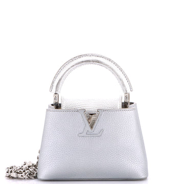 Louis Vuitton Flower Chain Capucines Bag Leather with Lizard Mini